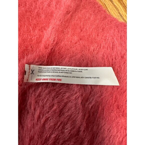 Free People FP One Fuzzy Oversized Drape Front Cardigan Sweater Mauve Pink SZ XS - Picture 10 of 12